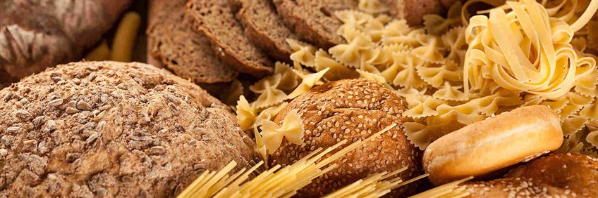 Selection of different carbohydrate foods